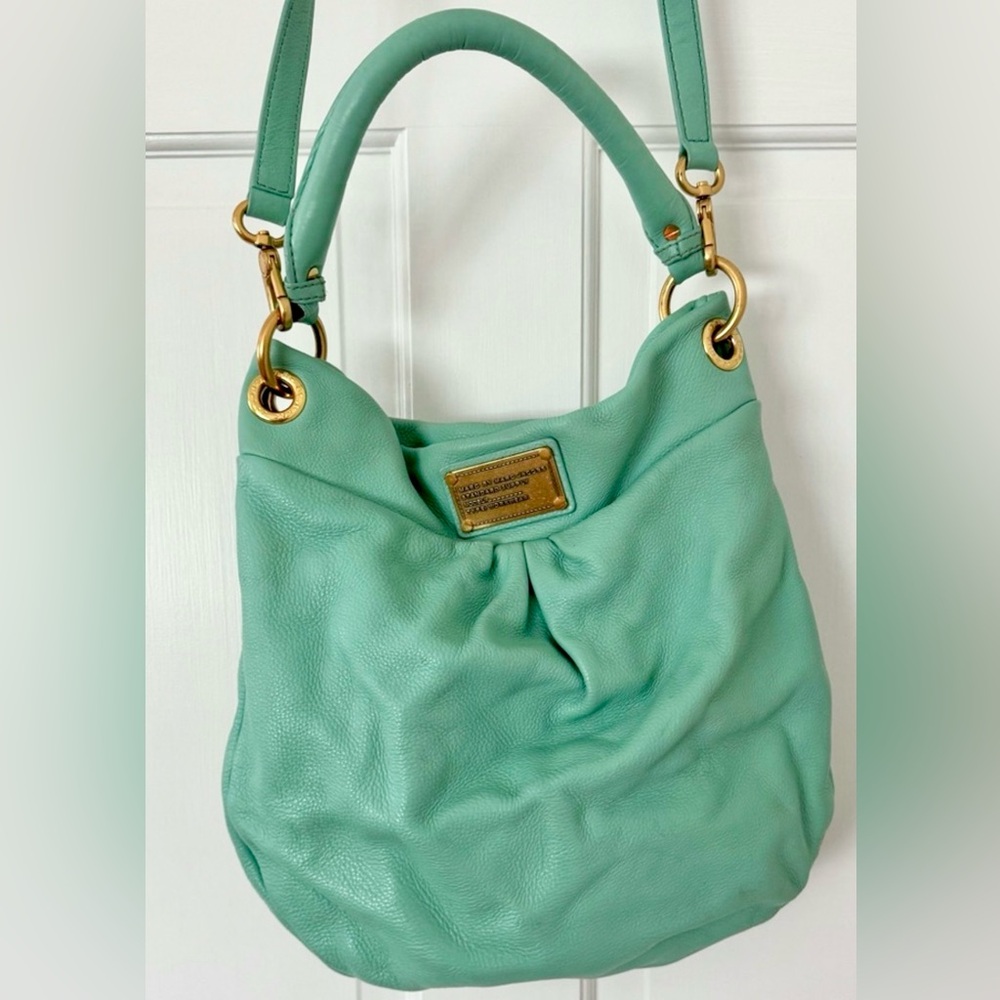EUC Marc by Marc Jacobs Leather Hillier Hobo w/Crossbody Strap, Sea Foam Green